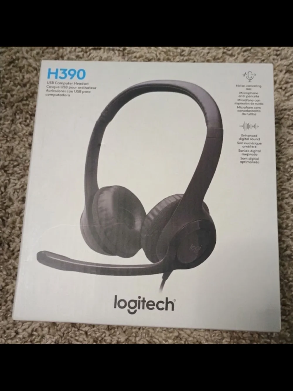 Logitech H390 Wired USB Headset in Black